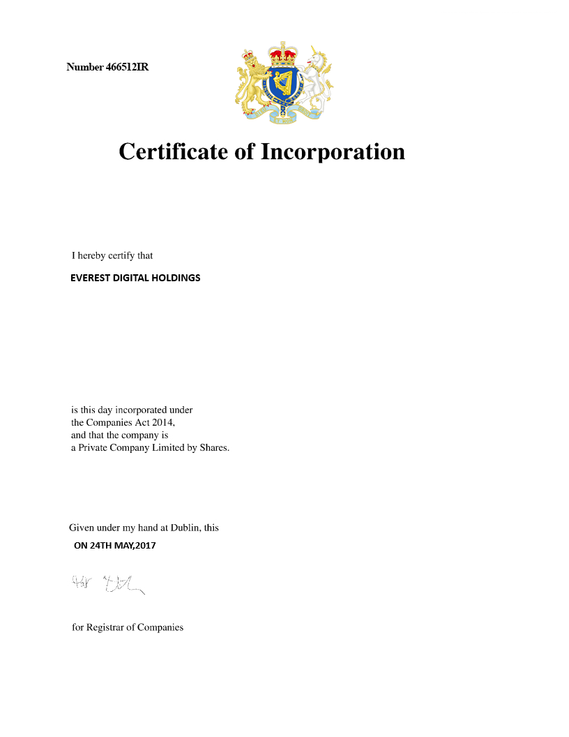 CERTIFICATE